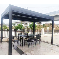 Kit de pergola bioclimatique extérieure en aluminium avec toit à lamelles, éclairage LED, taille personnalisée ou kits prêts à être expédiés