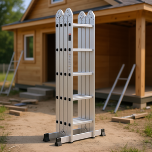 Échelle pliante multi-positions en aluminium à 5 marches, portée 19 pieds, pour usage domestique, type 1, capacité 300 lb - Product Image 2