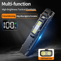 Senter Saku EDC 1100LM Ultra Terang Lampu Mini Isi Ulang dengan Klip Baja Tahan Karat Ringkas untuk Berkemah & Aktivitas Luar Ruangan