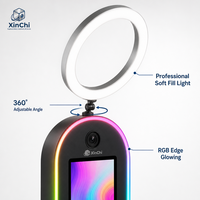 Photomaton Gonflable Portable Oval avec Flight Case pour iPad de 10,2 à 12,9 Pouces – Coque de Photomaton Numérique pour Fêtes et Selfies