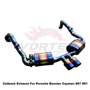 ระบบท่อไอเสียแบบ Catback วาล์วควบคุมเสียง Vortex Blue Burnt Titanium สำหรับ Porsche Boxster Cayman 987.1 987.2 981 ชุดติดตั้งตรงรุ่นพร้อมระบบปรับแต่งเสียง - Product Image 2