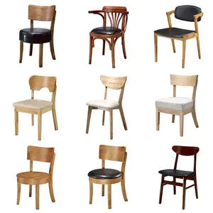 Tabelas e cadeiras de luxo modernas de madeira nórdica, restaurantes e cadeiras
