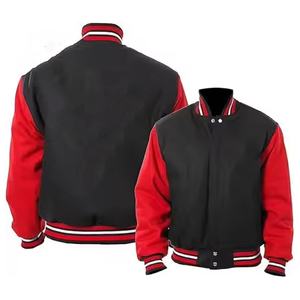 Chaqueta Acolchada de Lona Ecológica Hecha a Mano, Resistente al Viento, Elegante, Negra y Granate, con Rayas, Unisex, Pedidos Personalizados, Venta al Por Mayor - Product Image 1