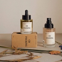 Flacon compte-gouttes en verre de luxe vide personnalisé de 30ml cylindre givré emballage cosmétique flacon d'huile de sérum à épaulement plat