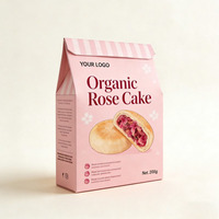 Boîte à biscuits de haute qualité pour la vente au détail, avec un design personnalisé imprimé, un processus spécial, une surface mate, pour gâteaux à la fraise et à la rose