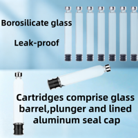 Cartouches en verre transparent jetables, flacons stériles en cassette de 3 ml pour médicaments liquides