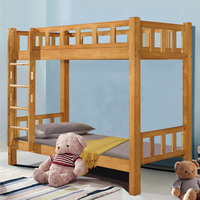 Lit superposé moderne en bois massif naturel pour enfants, meubles de chambre à coucher pour enfants, gain de place, cadre de lit double simple et durable