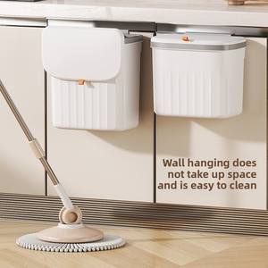 壁挂式厨房和浴室垃圾桶水槽下的塑料垃圾桶，带盖柜门悬挂设计 (无钻孔) - Product Image 6