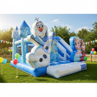 Château gonflable pour enfants en PVC commercial, château gonflable pour adultes, château gonflable Elsa avec toboggan pour le plaisir des enfants dans la cour