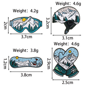 Broche de la série Ski Sports, motif paysage montagneux, épinglette polyvalente, badge personnalisé pour vêtements et accessoire de sac à dos - Product Image 6