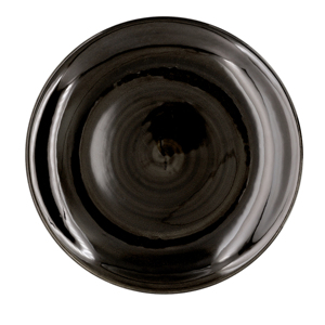 Piatto Piano Rustico a Spirale 28cm in Ceramica Nera per Servizio da Tavola - Product Image 1