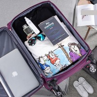 Valise à roulettes étudiante en tissu Oxford grande capacité 20/24/28 pouces unisexe, bagage cabine avec serrure TSA, design simple et moderne