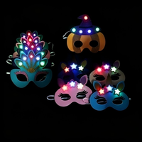 Masques lumineux en feutre pour Halloween avec LED intégrées, parfaits pour les fêtes, Noël et Pâques