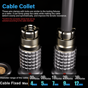 מחבר מתכת מסדרה B דגם 2B FGG, תקע תעופתי ישר זכר, תואם ל-<span class=keywords><strong>Lemo</strong></span>, מגע רב-קוטבי, לחיצה-משיכה, נעילה עצמית. - Product Image 4