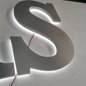 Letrero de metal retroiluminado personalizado, letreros de corte láser de letras de acero inoxidable <span class=keywords><strong>para</strong></span> exteriores, compra DIY, señalización de puerta, letrero de metal retroiluminado, letras - Product Image 3