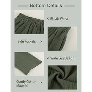 Ensemble 2 pièces en lin et coton pour femme FOXA : chemise boutonnée et short respirant avec manches retroussables et poches - Product Image 6
