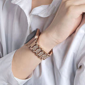 Breloques de luxe pour femmes, bracelets de montre pour <span class=keywords><strong>Apple</strong></span> <span class=keywords><strong>Watch</strong></span> <span class=keywords><strong>8</strong></span> 7 6 5 4 SE, <span class=keywords><strong>Bracelet</strong></span> en métal diamant, 38mm 42mm - Product Image 6