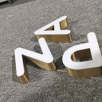 Enseigne personnalisée en lettres 3D en acier inoxydable et acrylique avec éclairage LED, enseigne rétroéclairée avant et arrière, adaptée aux bureaux et aux espaces intérieurs
