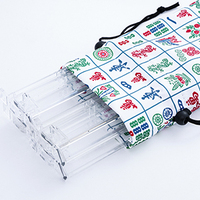 Juego de Mahjong Americano Profesional de Lujo Moderno, Color Rosa, 166 Fichas Estándar con Estuche, Soportes y Empujadores, Kit Completo para Entretenimiento