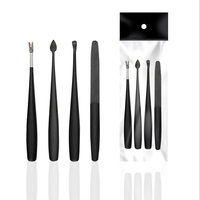 Haute qualité revêtement noir pédicure manucure soin nettoyant ongles cuticules pousseurs Kit pour coupe-ongles