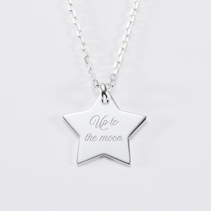 Collar con Colgante de <span class=keywords><strong>Estrella</strong></span> de Acero Inoxidable Chapado en Oro de 18k para Mujer, Collar de <span class=keywords><strong>Estrella</strong></span> Grabado Personalizado, Collar con <span class=keywords><strong>Nombre</strong></span> Personalizado - Product Image 4