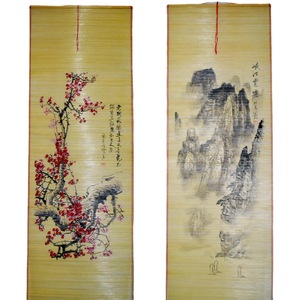 Bamboo Silk Landscape Painting Handmade Classical Art For Home Decor Gift ZLH-005 - Product Image 5