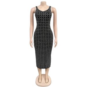 Abito Midi da donna alla moda con Logo personalizzato abito Sexy senza maniche nero nudo senza schienale estivo transfrontaliero - Product Image 6