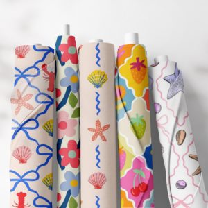 Wf Dễ Thương Trái Cây Phim Hoạt Hình Tùy Chỉnh Mô Hình Thiết Kế Hot Bán Thân Thiện Với Môi Dệt 100% Tinh Khiết Bông Poplin Vải Cho Cô Gái Váy - Product Image 3