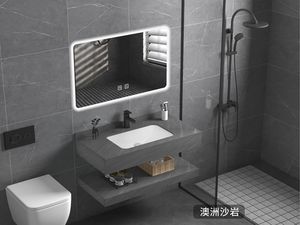 Meuble-lavabo mural rectangulaire moderne KAVED de 28 pouces avec miroir, comptoir et lavabo en ardoise, robinet inclus, garantie 1 an - Product Image 3