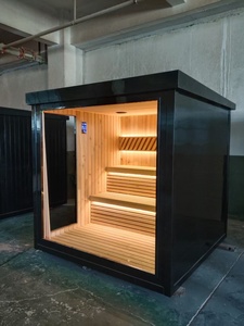 Cabina de Sauna Exterior Tradicional de Infrarrojos Lejanos, Ecológica, con Marco de Aluminio y Vidrio Templado, de Cedro Rojo y Hemlock, Tamaño Personalizado - Product Image 5