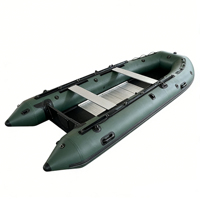 Bateau pneumatique pliable de sport en PVC vert et noir de 5 m pour 10 personnes