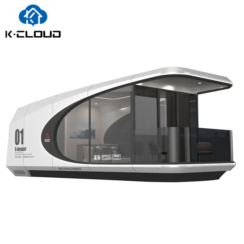 Standaard Moderne Camping Pod Ruimte Prefab Draagbare Mobiele Capsule Huis Hotel Met Badkamer Geprefabriceerde Villa Huis