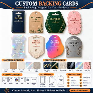 Cartes de support personnalisées imprimées pour épingles, porte-clés, bijoux et accessoires avec logo, emballage OEM, ODM - Product Image 4