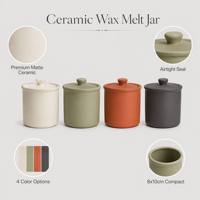 Pot en céramique mate pour cire parfumée avec mèche en bois, lot de 4 couleurs en gros pour aromathérapie domestique et cadeaux