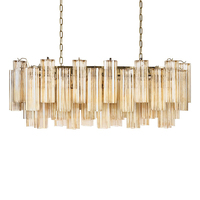 Lustre moderne de luxe haut de gamme, lampe suspendue pour plafond haut, décoration pour salon, salle à manger, maison, luminaire suspendu en verre