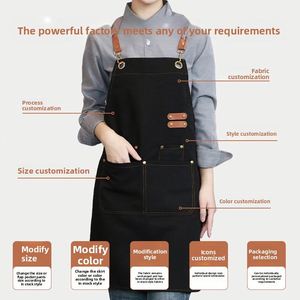 Delantal de Lona Fino Personalizado para Verano, Delantal Impermeable y Resistente al Aceite para Mujer, Ropa de Trabajo para Hostelería, Limpieza y Publicidad - Product Image 2