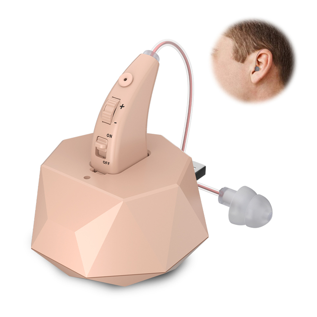 New Arrivals Invisible BTE Hearing Aids Rechargeable-High Fidelity Noise Reduction Feedback Cancellation Mild Hearing Digital