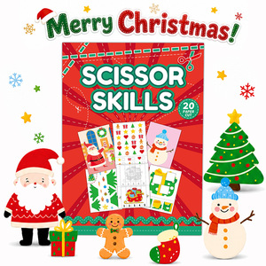 หนังสือตัดกระดาษ<span class=keywords><strong>การ์ตูน</strong></span>เสริมทักษะการใช้กรรไกรสำหรับเด็กวัยอนุบาลในช่วงคริสต์มาส พร้อมการพิมพ์ออฟเซต - Product Image 4