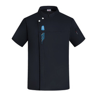 Veste de chef pour homme de qualité supérieure, manches courtes / longues, polyester respirant, uniforme de cuisine, broderie personnalisée