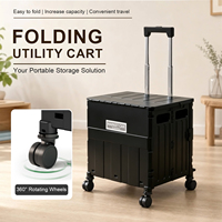 Chariot pliant personnalisé en plastique moulé par injection, écologique, pour le rangement de fournitures de dortoir, de jardin et de supermarché