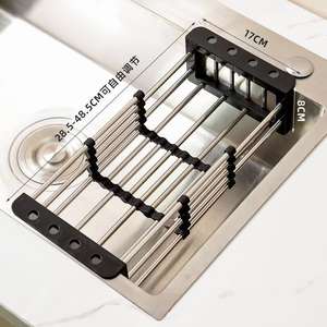 Évier de cuisine mettre baguettes évier au-dessus de l'évier égouttoir panier d'égouttage panier de rangement pour vaisselle rétractable - Product Image 4