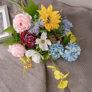 Bouquet de fleurs artificielles Tide Poet en tissu tissé plastique, décoration d'intérieur, accessoires de mariage CF02095 - Product Image 3