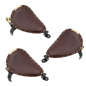 Kit de montage de support de ressort de siège de moto en cuir noir marron pour Harley Custom Chopper Bobber - Product Image 3