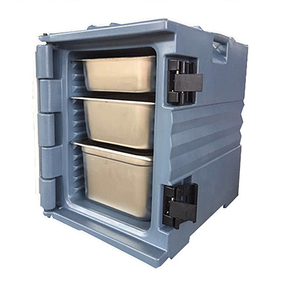 Boîtes de <span class=keywords><strong>transport</strong></span> pour la restauration en PE de qualité alimentaire 90L pour aliments chauds / Boîte isotherme pour aliments avec roues - Product Image 3