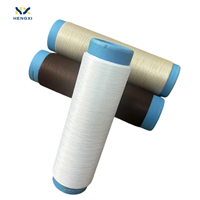 Fil de polyester 100% teint en masse, 50D, tissé plat, torsadé, couleurs satinées brillantes, étiquette tissée en forme de triangle TBR BR, pour le tricotage de la tige de chaussure