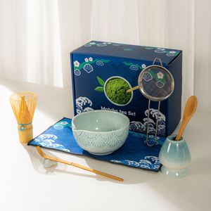 Japanese-Style Matcha Making <b>Tool</b> Set Matcha Bowl Whisk Tea Scoop Tea Whisk Stand & Matcha Brush with Blue Gift <b>Box</b> - Product Image 1