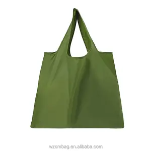 कस्टम लोगो फोल्डिंग बैग आरपीईटी पॉलिएस्टर सुपरमार्केट पुनर्नवीनीकरण फोल्डेड फोल्डेबल किराना शॉपिंग बैग