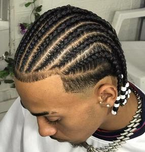 <span class=keywords><strong>Afro</strong></span> cornrow maíz trenzado brasileño masculino reemplazo hombres hecho a mano completo pu base pelo Topper hombres peluca cabello humano tupé <span class=keywords><strong>trenzas</strong></span> - Product Image 1