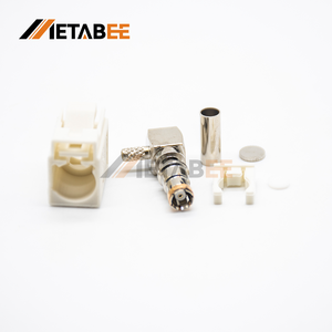 Conector de Arnés de Alimentación Phantom para Radio Automotriz, Coaxial RF de 50 Ohmios, con Conector Fakra B Código B, Color Blanco Crema, para Soldar - Product Image 2