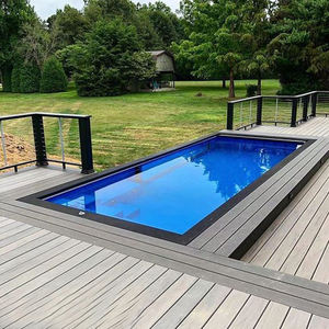 Tamaño familiar agua sobre el suelo fibra de vidrio piscina cubierta acrílico 20 pies contenedor natación piscina al aire libre - Product Image 2